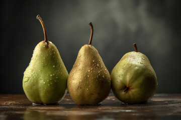 Fototapeta na wymiar Pear, Multiple pears, generative ai, Fresh tasty fruit