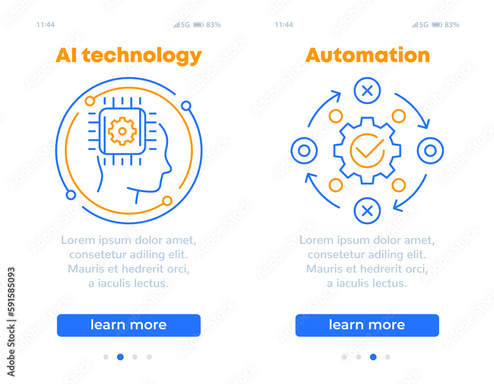 Poster ai technology and automation banners for web