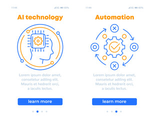 AI technology and automation banners for web