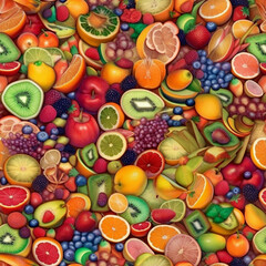 Mixed Fruit 4 - Seamless Repeating Background Tile