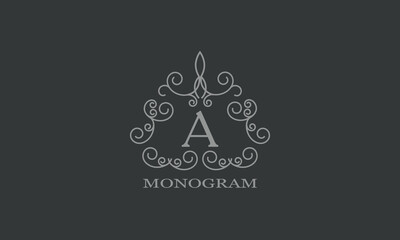 Initial letter A vector logo design for monogram, business, greeting card, sign.