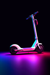 Generative AI illustration of Electric scooter with mobility device robotic. Sustainable and clean transport