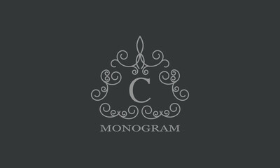 Initial letter C vector logo design for monogram, business, greeting card, sign.