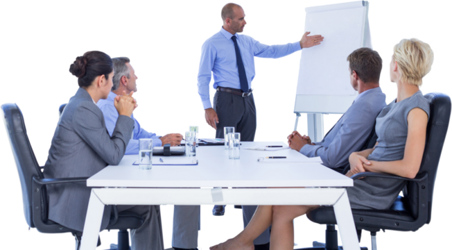 Business people listening during meeting - Powered by Adobe