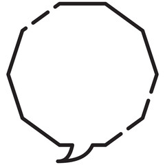 吹き出しのイラスト2【破線】