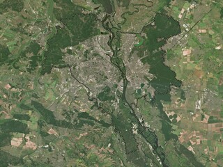 Fototapeta premium Kiev City, Ukraine. Low-res satellite. No legend