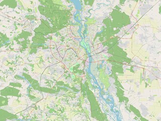 Fototapeta premium Kiev City, Ukraine. OSM. No legend