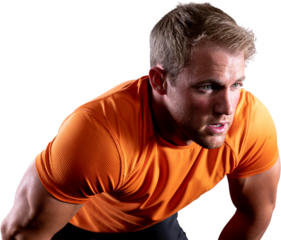 Athletic man after exercise