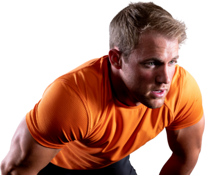 Athletic man after exercise