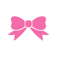 Pink bow icon in trendy flat style isolated on white background. Ribbon symbol for your web site design, logo, app, UI. Vector illustration