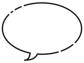 吹き出しのイラスト16【破線】