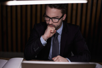 Thoughtful business man at his work place