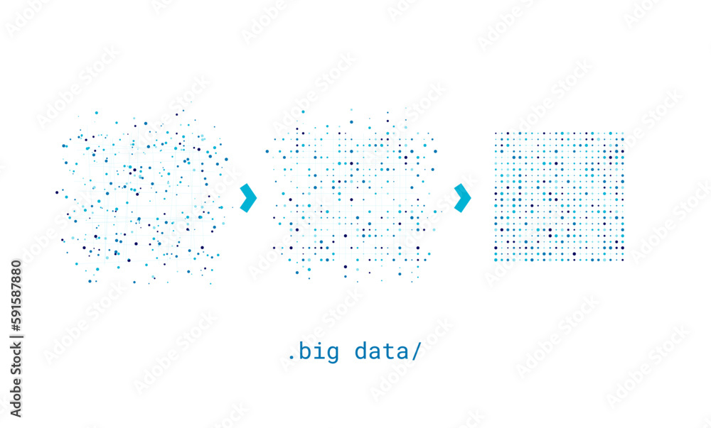 Aufkleber Big data visual information background. Social network concept. Connection vector background.