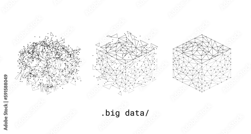 Wall mural big data visual information background. social network concept. connection vector background.