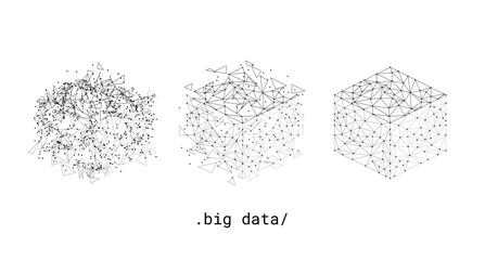 Big data visual information background. Social network concept. Connection vector background.