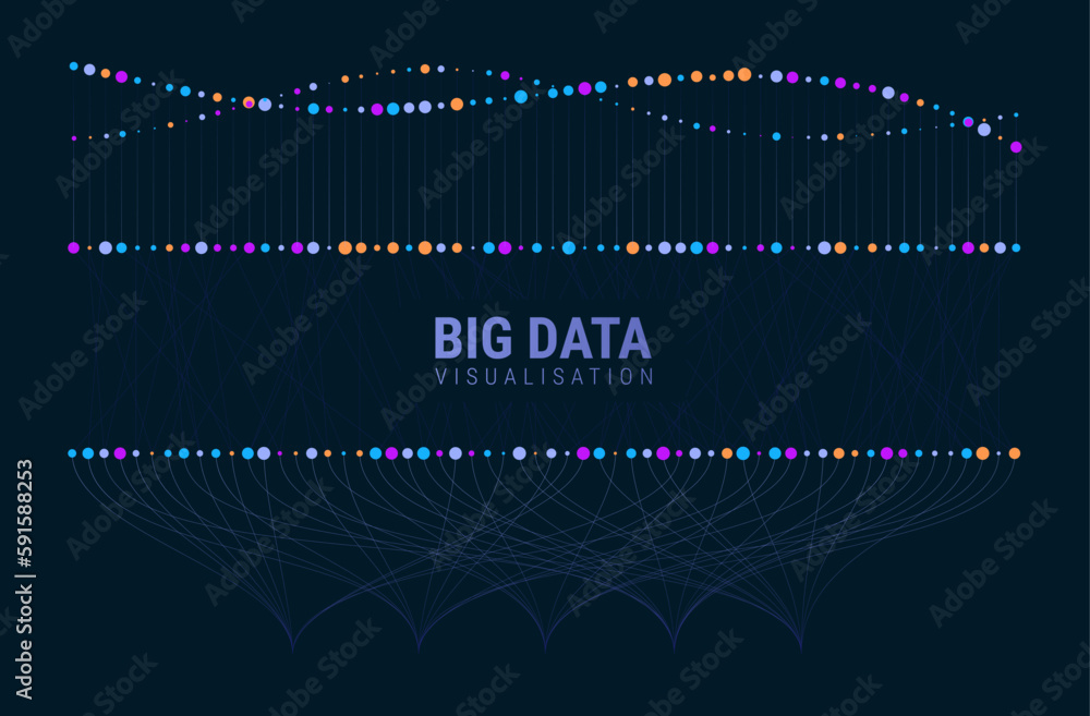 Aufkleber Big data visual information background. Social network concept. Connection vector background.