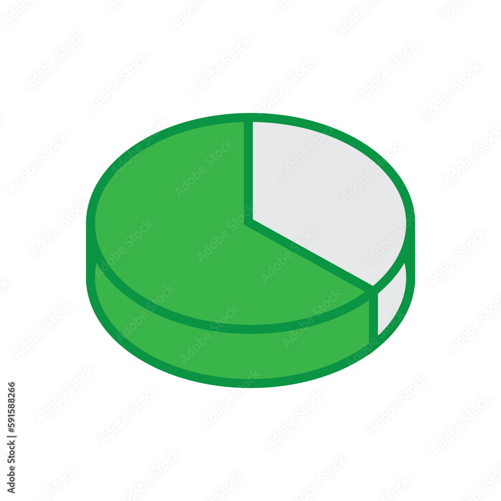 Poster digitally generated image of green pie diagram
