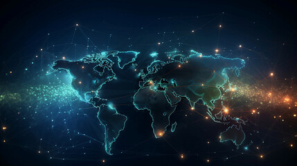 Fototapeta na wymiar Global network background, Generative Ai
