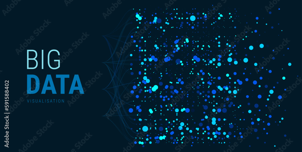 Aufkleber Big data visual information background. Social network concept. Connection vector background.