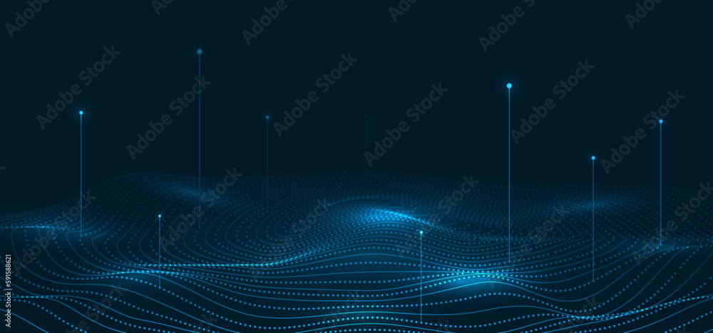 Aufkleber Big data visual information background. Social network concept. Connection vector background.