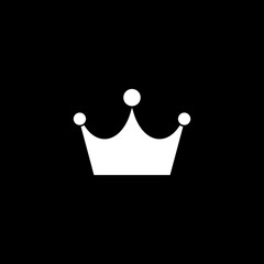  King crown symbol isolated on black background