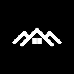  Home roof icon isolated on black background 