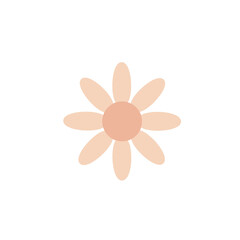 funny groovy playful flower in 60s style