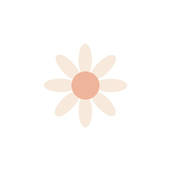 funny groovy playful flower in 60s style