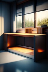 Steh Tisch aus Holz in einem Zimmer
