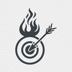 Burn target icon design template isolated on transparent background. Vector