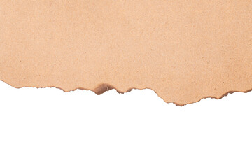 Burn brown paper half isolated on white background with clipping path