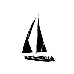 black and white sketch of a sailing ship with transparent background