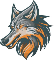 Wolf multicolor vector illustration isolated on white background