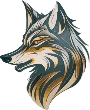 Wolf multicolor vector illustration isolated on white background