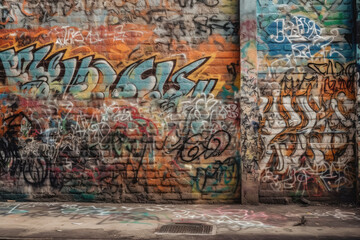 graffiti on the wall created with Generative AI technology