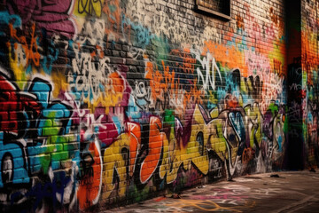 Obraz na płótnie Canvas graffiti on the wall created with Generative AI technology
