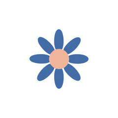 groovy playful flower in 60s style. Hippie flower card