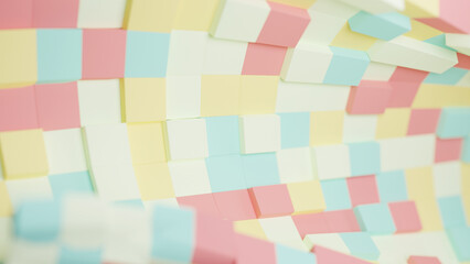 abstract colorful pastel bending cubes background