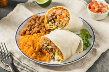 Homemade Mexican Cheesy Steak Burrito