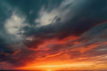 Fototapeta na wymiar abstract nature sky and skyline photo, in the style of colorful turbulence, dark orange and dark cyan