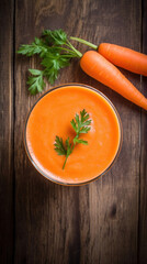Fresh Carrot Smoothie on a Rustic Table