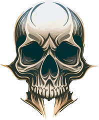Skull vector illustration isolated on white background
