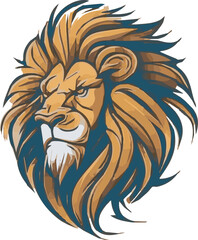 Lion multicolor vector illustration isolated on white background