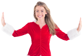 Pretty santa girl smiling at camera