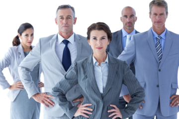 Business colleagues standing in a row