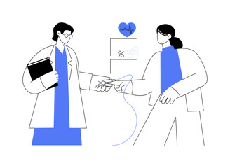 Pulse oximeter monitoring abstract concept vector illustration.