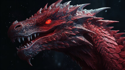red dragon head on black