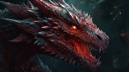 head of a red dragon