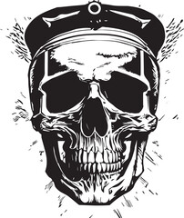 Artwork illustration and t-shirt design Pilot skull engraving ornament, white background
