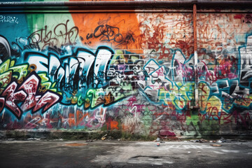 Obraz na płótnie Canvas graffiti on the wall created with Generative AI technology